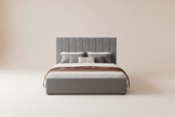 Grey Velvet Double Storage Bed