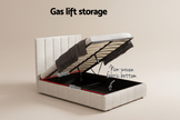 Beige Double Storage Bed Frame