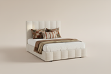 Beige Double Storage Bed Frame
