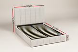 Beige Queen Storage Bed Frame