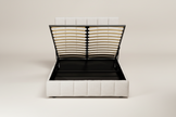 Beige Queen Storage Bed Frame
