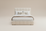 Beige Queen Storage Bed Frame