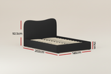 Black Bouclé Double Bed Frame