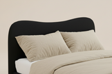 Black Bouclé Queen Bed Frame