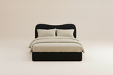 Black Bouclé Queen Bed Frame