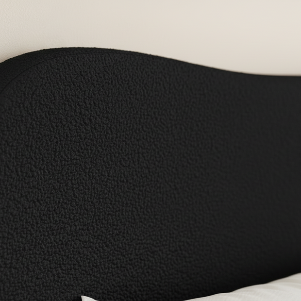 Black Bouclé King Bed Frame