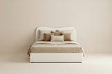 Bouclé King Bed Frame in Beige