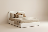 Bouclé King Bed Frame in Beige