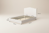 White Bouclé Queen Storage Bed