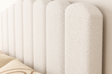 White Bouclé Queen Storage Bed