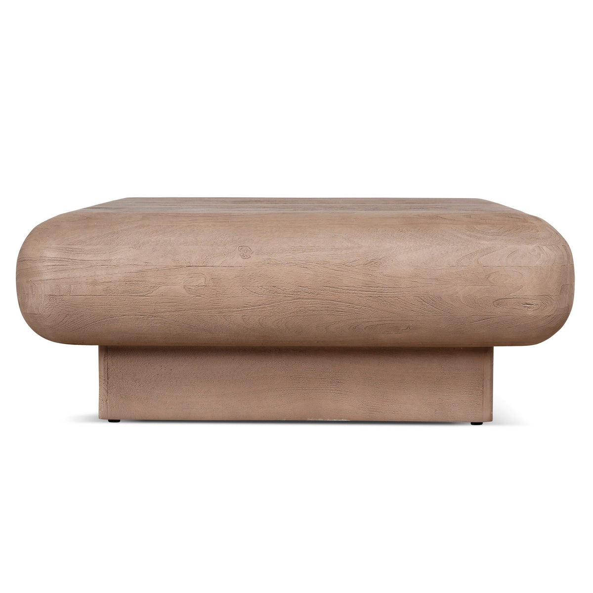 Solene square mango wood coffee table front view