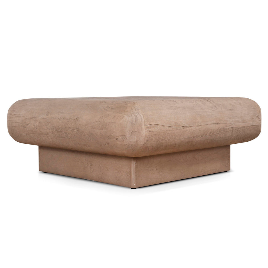 Solene natural coffee table with recessed plinth base