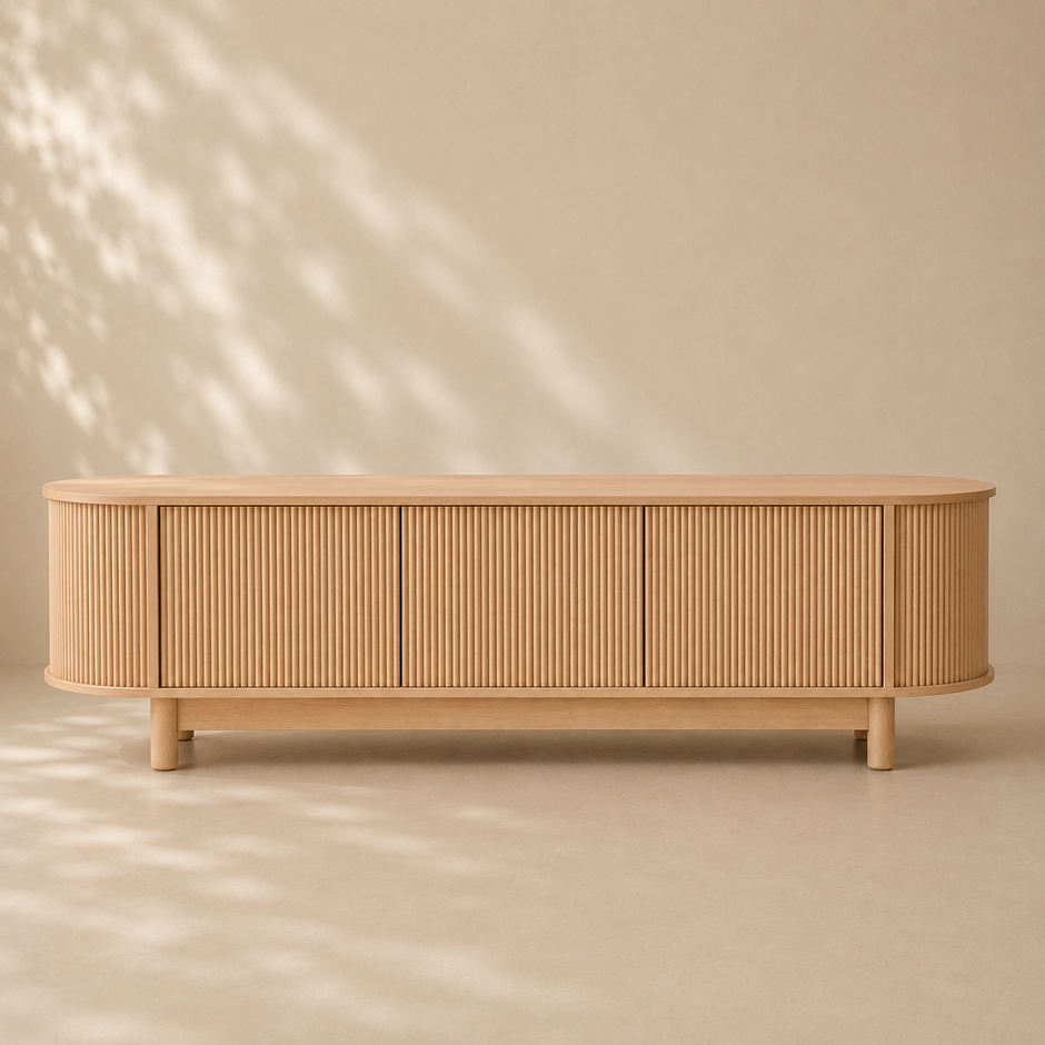 Pine Fluted TV Unit – 160cm