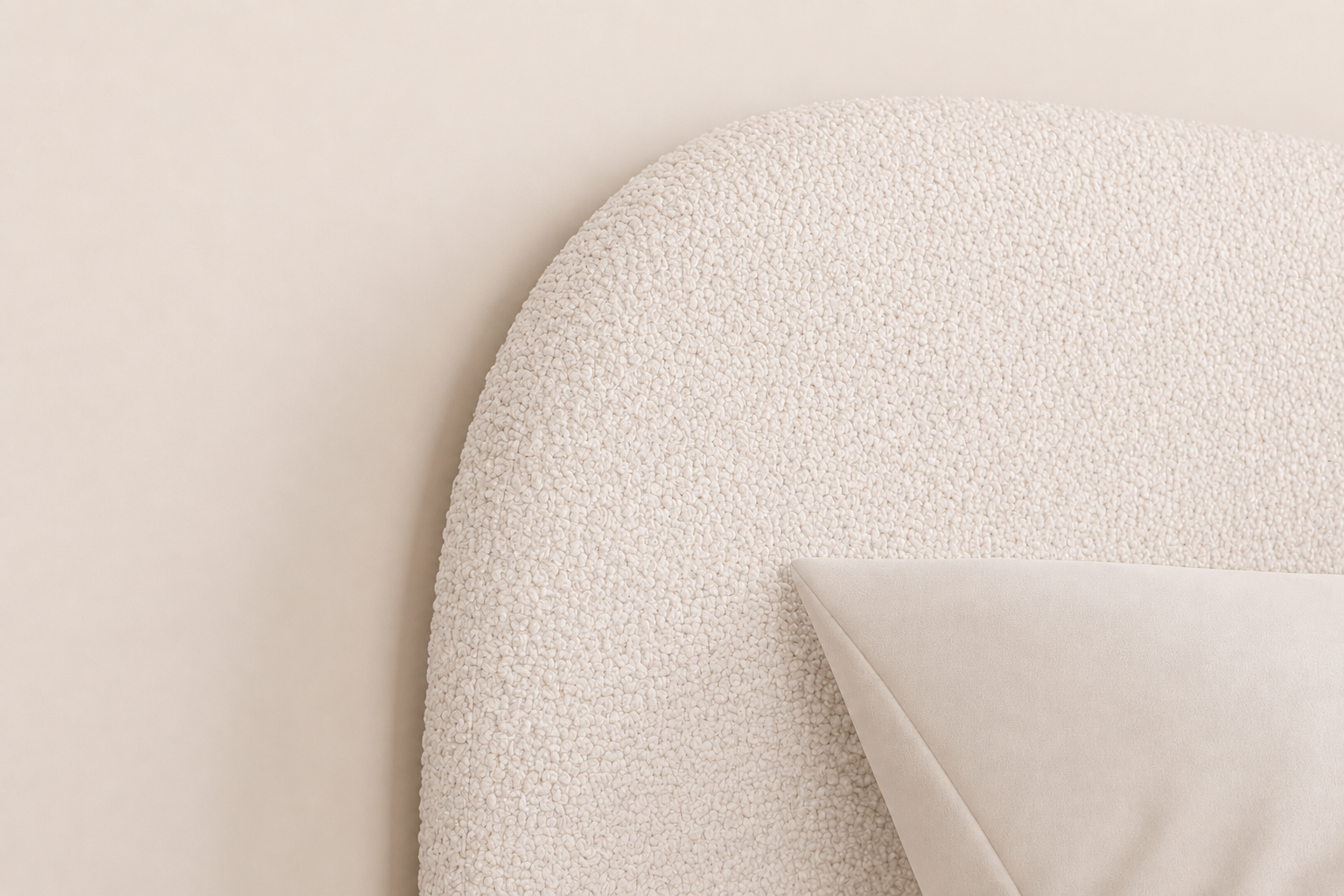 Bouclé King Bed Frame in Beige