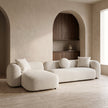 Celeste curved left chaise sofa in Oatmeal Beige
