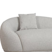 Elodie curved three-seater sofa in Clay Grey fabric upholstery