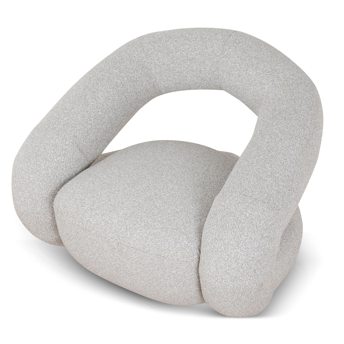 Odette Clay Grey swivel armchair in a modern living room