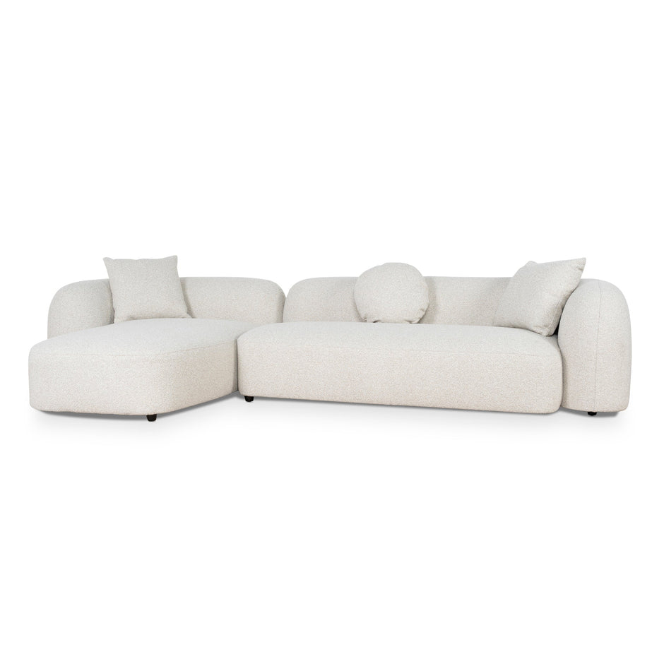 Oatmeal Beige three-seater sofa with left-facing chaise