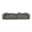 Curved profile of the Celeste Amazon Green sofa
