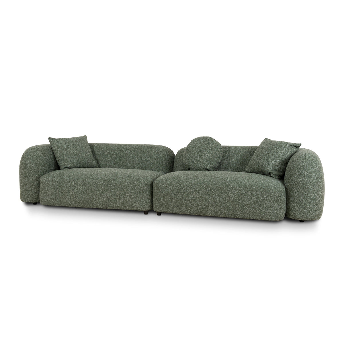 Celeste curved 4-seater sofa in Amazon Green
