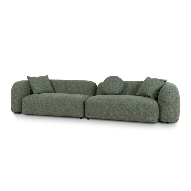 Celeste curved 4-seater sofa in Amazon Green