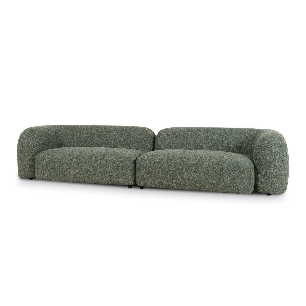 Amazon Green four-seater sofa with sculptural curved arms