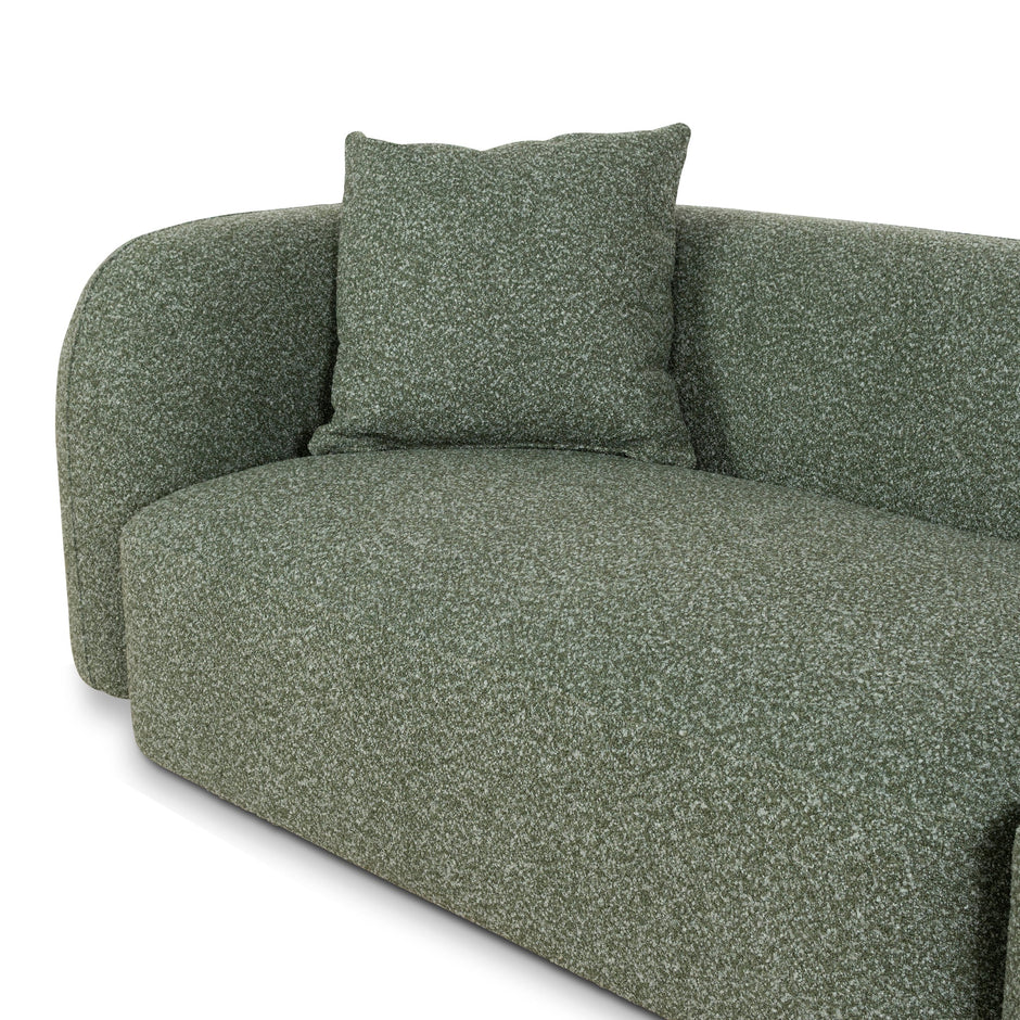 Textured Amazon Green upholstery on the Celeste sofa