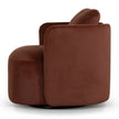 Amara rounded upholstered swivel armchair side view