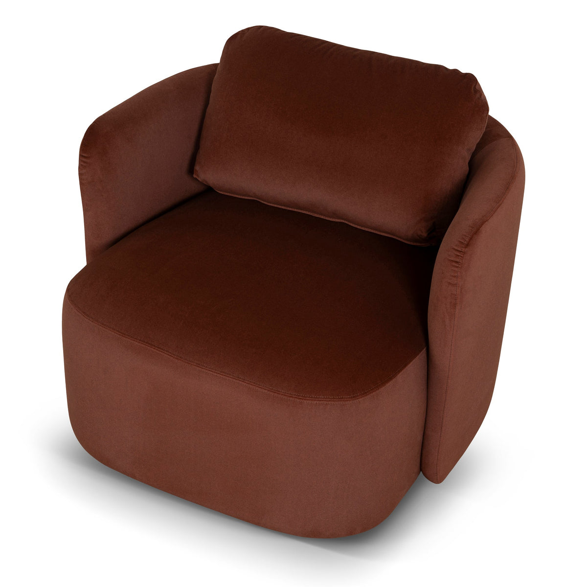 Amara Burnt Brown swivel chair front view