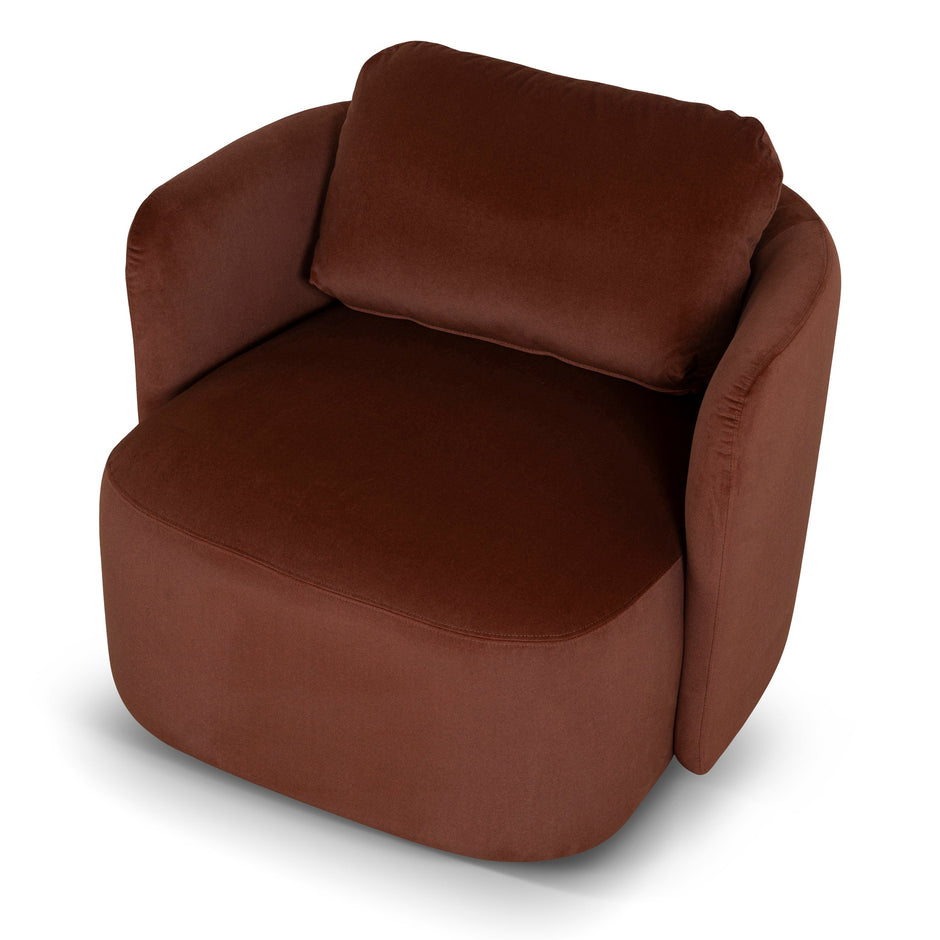 Amara Burnt Brown swivel chair front view