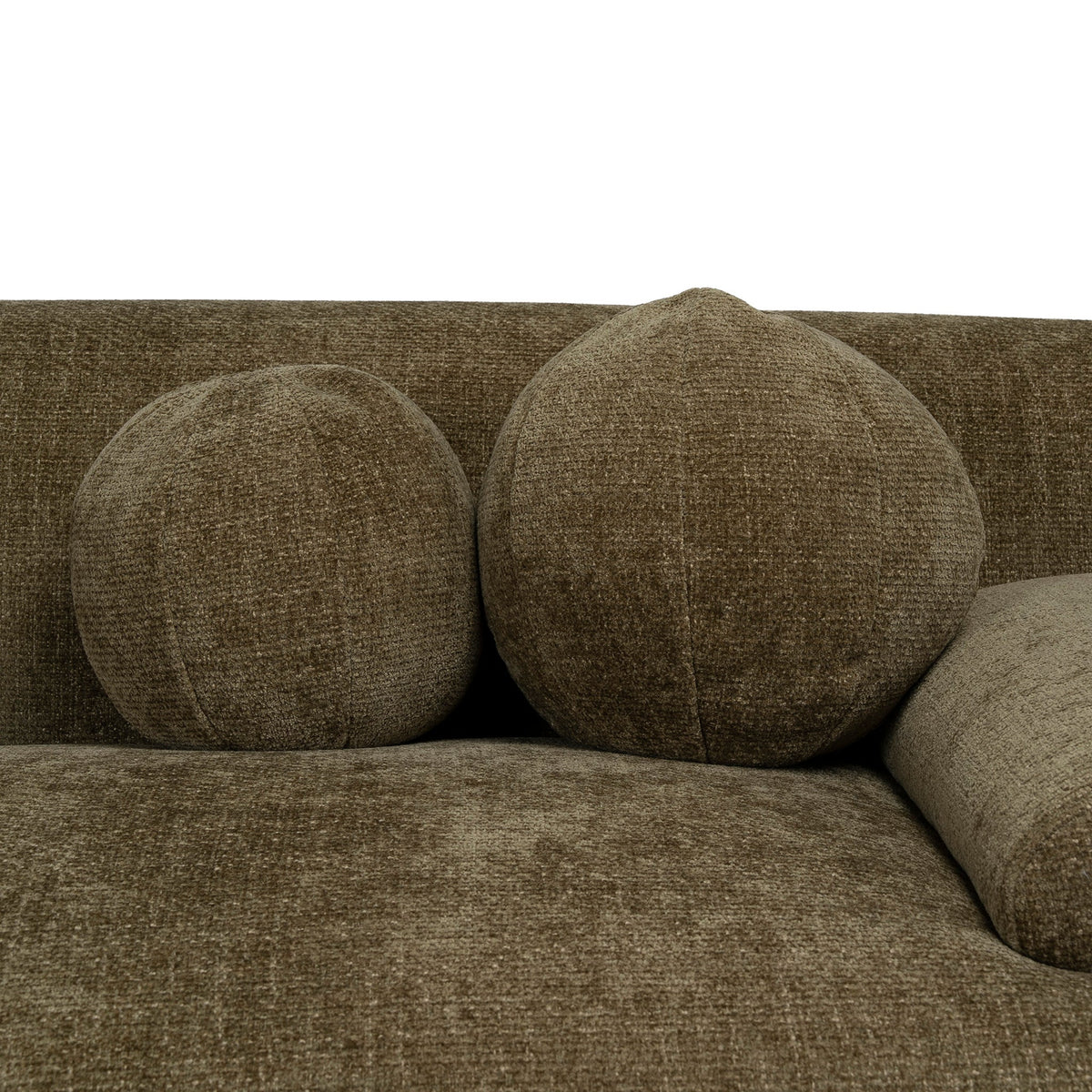 Alora low profile sofa with cylindrical cushions