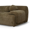 Alora olive green sculptural sofa side view