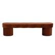 Sorella burnt brown upholstered bench front view