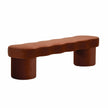 Sorella sculptural ottoman bench in burnt brown