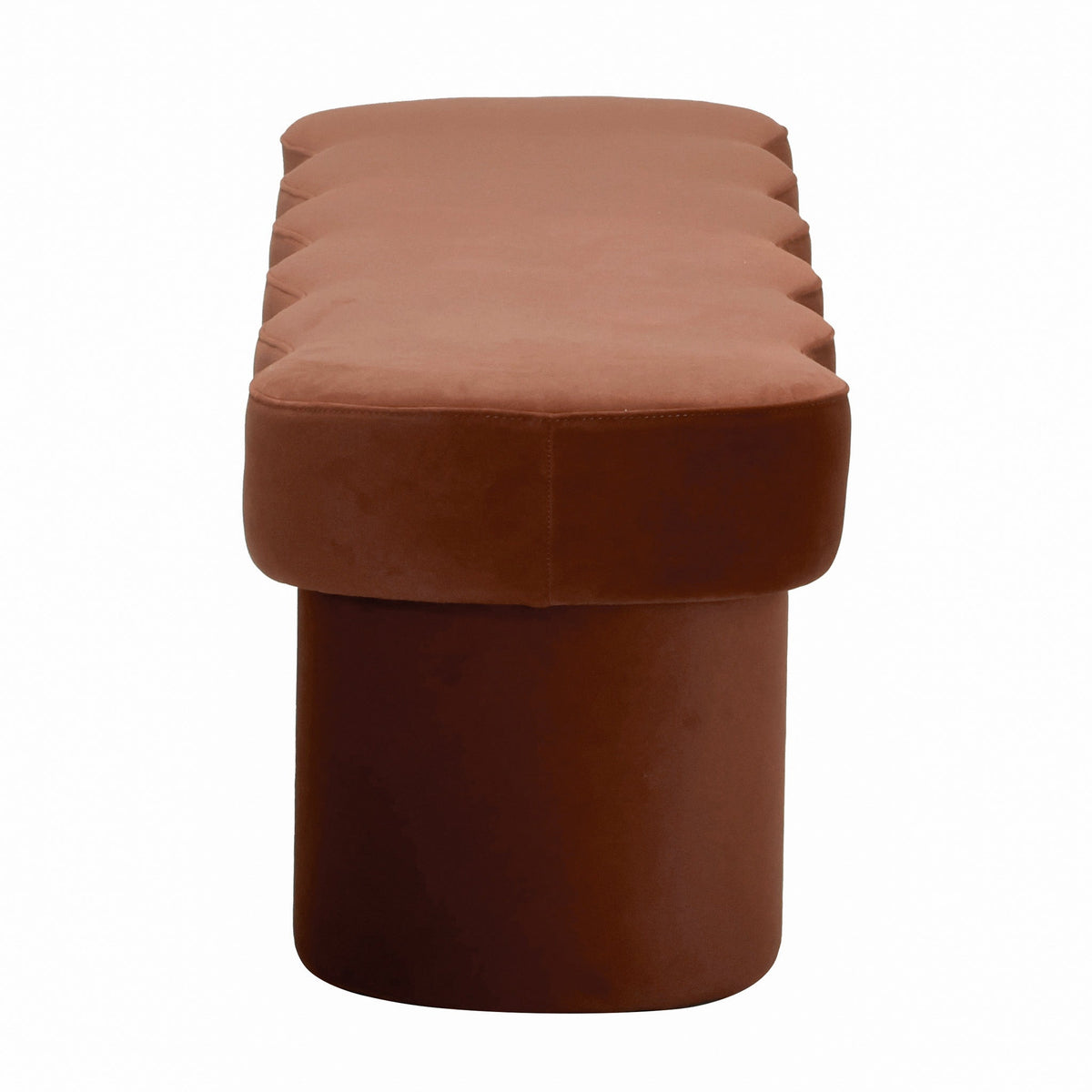 Sorella organic curved ottoman bench side view