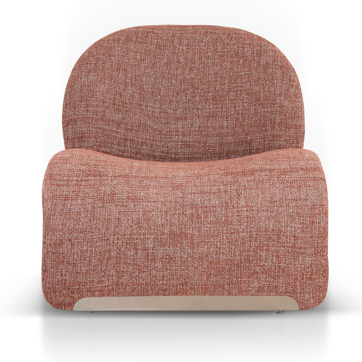 Sanchit rust orange upholstered lounge chair front view