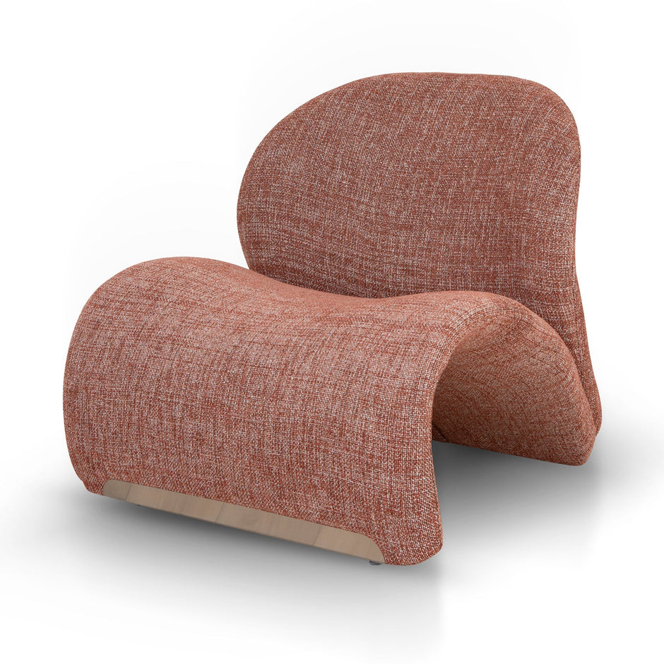 Sanchit moss rust orange curved lounge chair