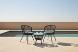 Black Rattan Outdoor Bistro Set (3-Piece)