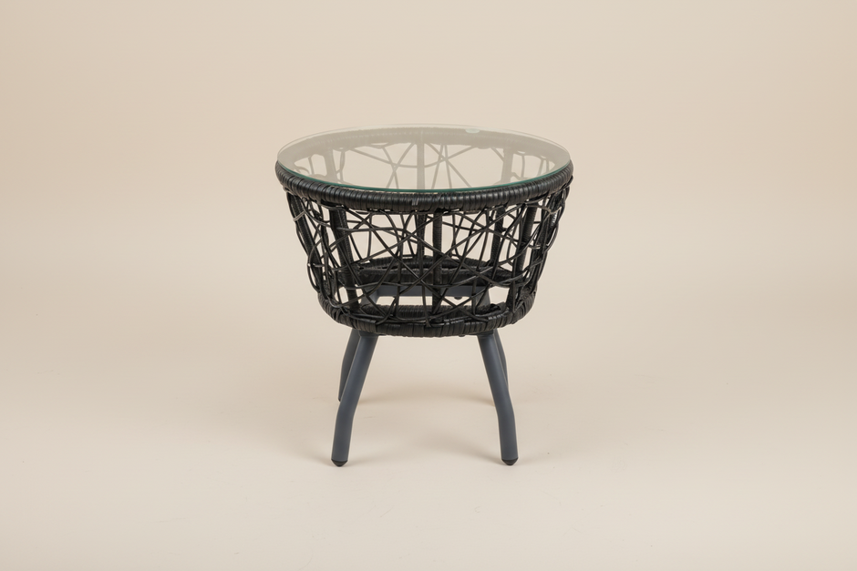 Black Rattan Outdoor Bistro Set (3-Piece)