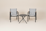 Black & Grey Textilene Outdoor Bistro Set (3-Piece)