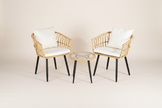 Natural Rattan Outdoor Bistro Set (3-Piece)