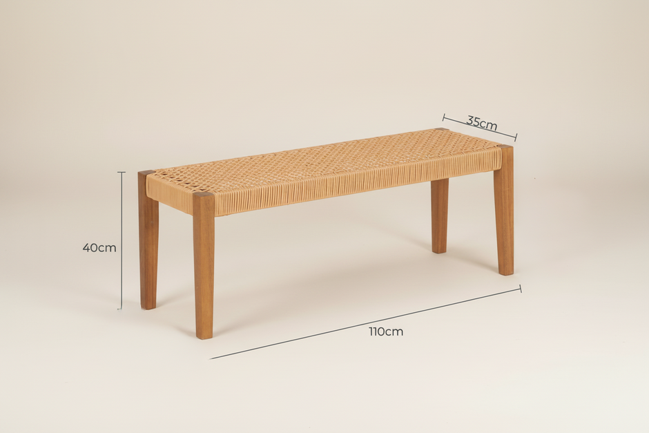 Acacia Wood Outdoor Garden Bench (2-Seater)
