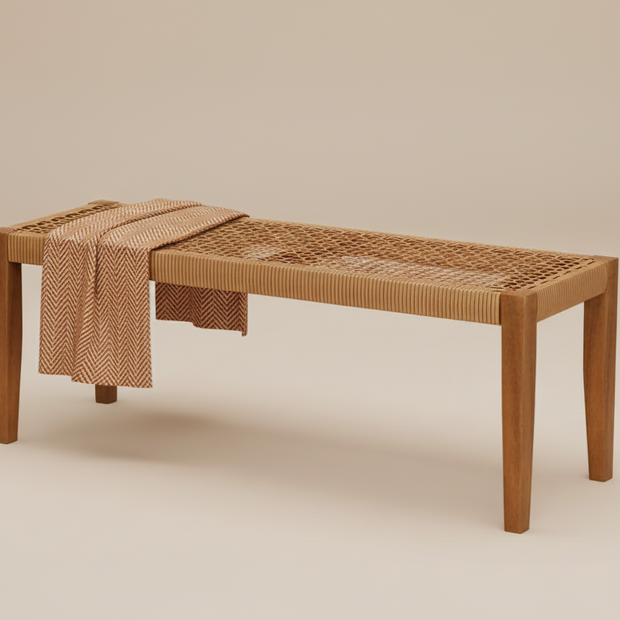 Acacia Wood Outdoor Garden Bench (2-Seater)