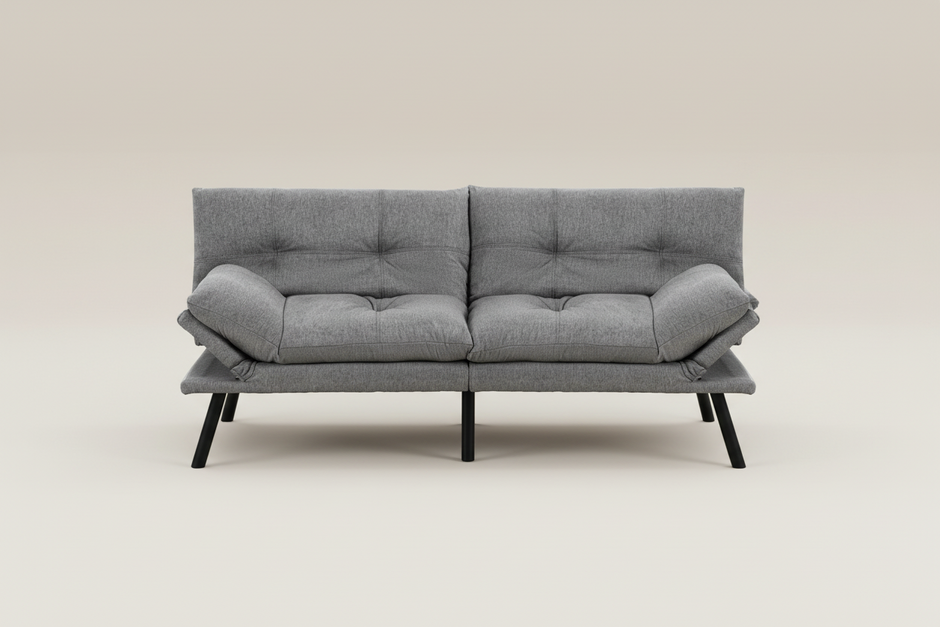 Grey 3-Seater Fabric Sofa Bed
