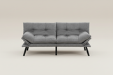 Grey 3-Seater Fabric Sofa Bed