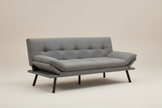 Grey 3-Seater Fabric Sofa Bed