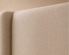Beige Queen Faux Linen Storage Bed Frame