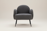 Charcoal Bouclé Armchair with Black Legs
