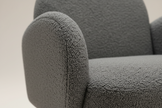 Charcoal Bouclé Armchair with Black Legs