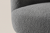 Charcoal Bouclé Accent Armchair with Gold legs